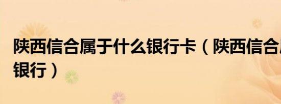 陕西信合属于什么银行卡（陕西信合属于什么银行）