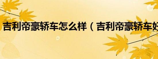 吉利帝豪轿车怎么样（吉利帝豪轿车好不好）