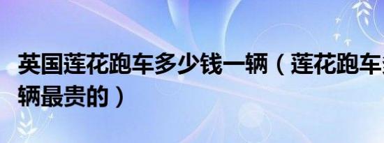 英国莲花跑车多少钱一辆（莲花跑车多少钱一辆最贵的）