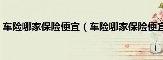 车险哪家保险便宜（车险哪家保险便宜又好）