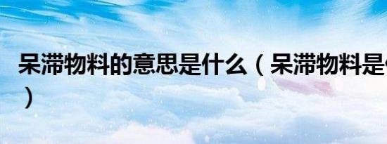 呆滞物料的意思是什么（呆滞物料是什么意思）