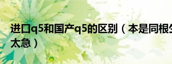 进口q5和国产q5的区别（本是同根生相煎何太急）