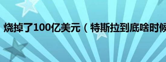 烧掉了100亿美元（特斯拉到底啥时候破产）