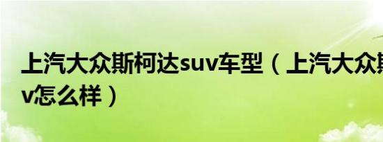 上汽大众斯柯达suv车型（上汽大众斯柯达suv怎么样）