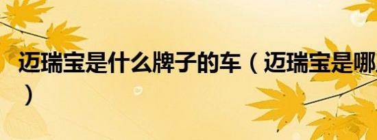 迈瑞宝是什么牌子的车（迈瑞宝是哪里生产的）