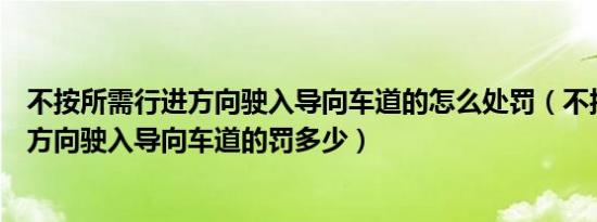 不按所需行进方向驶入导向车道的怎么处罚（不按所需行进方向驶入导向车道的罚多少）