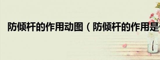 防倾杆的作用动图（防倾杆的作用是什么）