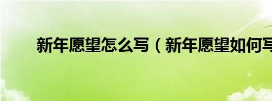 新年愿望怎么写（新年愿望如何写）