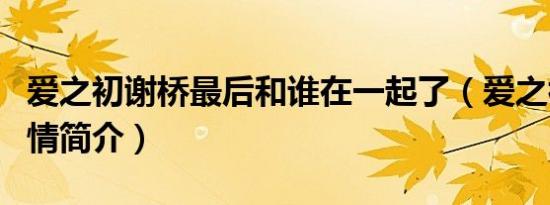 爱之初谢桥最后和谁在一起了（爱之初谢桥剧情简介）