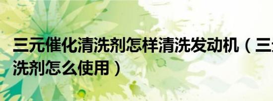 三元催化清洗剂怎样清洗发动机（三元催化清洗剂怎么使用）