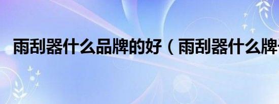 雨刮器什么品牌的好（雨刮器什么牌子好）