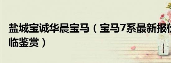 盐城宝诚华晨宝马（宝马7系最新报价 欢迎莅临鉴赏）