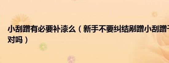 小刮蹭有必要补漆么（新手不要纠结剐蹭小刮蹭千万别补漆对吗）