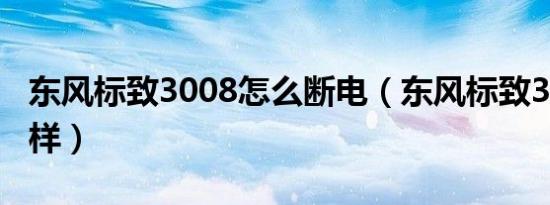 东风标致3008怎么断电（东风标致3008怎么样）
