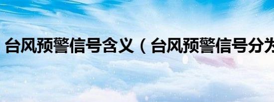 台风预警信号含义（台风预警信号分为几种）