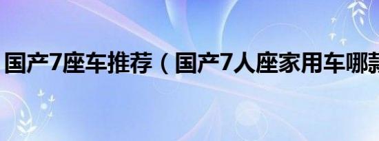 国产7座车推荐（国产7人座家用车哪款最好）