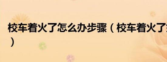 校车着火了怎么办步骤（校车着火了如何解决）