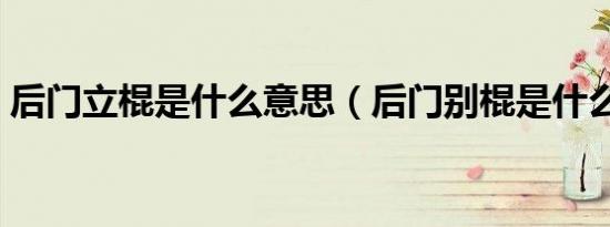 后门立棍是什么意思（后门别棍是什么意思）