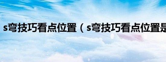 s弯技巧看点位置（s弯技巧看点位置是什么）