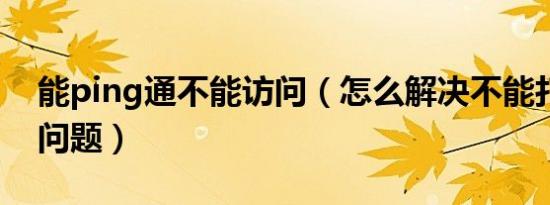 能ping通不能访问（怎么解决不能打开网站问题）