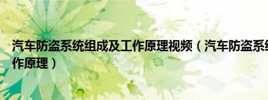 汽车防盗系统组成及工作原理视频（汽车防盗系统组成及工作原理）