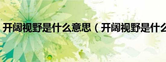 开阔视野是什么意思（开阔视野是什么意思）