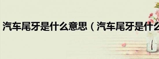 汽车尾牙是什么意思（汽车尾牙是什么意思）