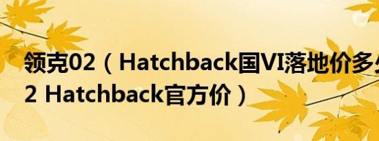领克02（Hatchback国VI落地价多少 领克02 Hatchback官方价）