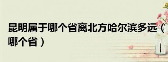 昆明属于哪个省离北方哈尔滨多远（昆明属于哪个省）