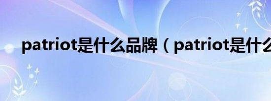 patriot是什么品牌（patriot是什么车）