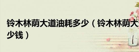 铃木林荫大道油耗多少（铃木林荫大道油耗多少钱）