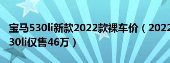 宝马530li新款2022款裸车价（2022款宝马530li仅售46万）