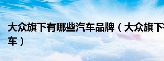 大众旗下有哪些汽车品牌（大众旗下有哪些豪车）