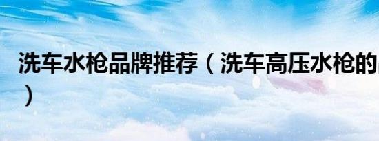 洗车水枪品牌推荐（洗车高压水枪的品牌介绍）