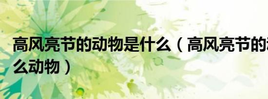 高风亮节的动物是什么（高风亮节的动物是什么动物）