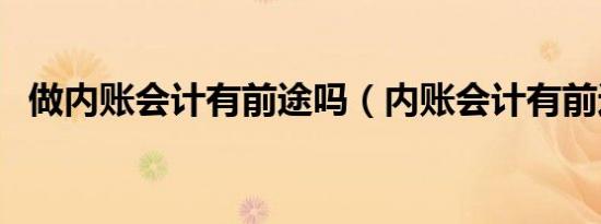 做内账会计有前途吗（内账会计有前途吗）