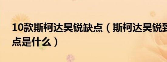 10款斯柯达昊锐缺点（斯柯达昊锐致命的缺点是什么）