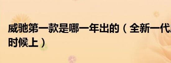 威驰第一款是哪一年出的（全新一代威驰什么时候上）