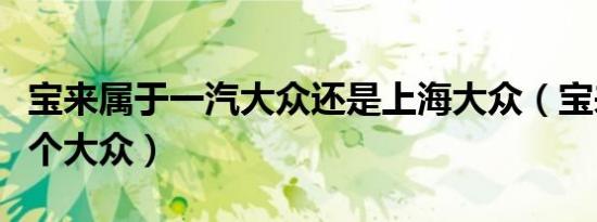 宝来属于一汽大众还是上海大众（宝来属于哪个大众）