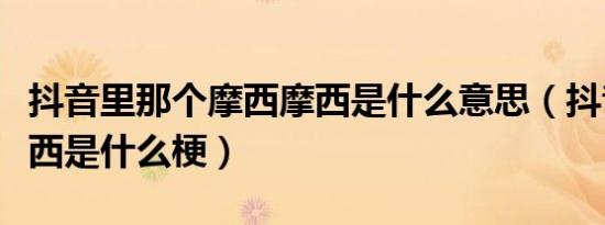 抖音里那个摩西摩西是什么意思（抖音摩西摩西是什么梗）