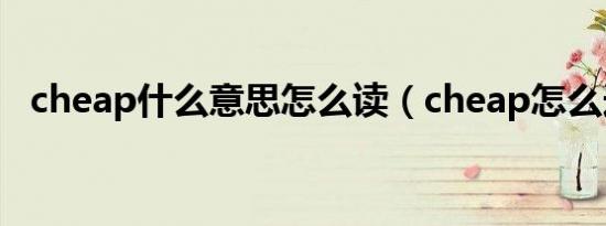 cheap什么意思怎么读（cheap怎么造句）