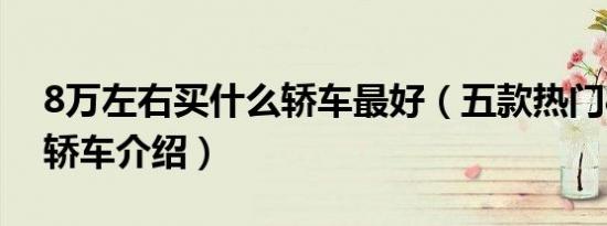8万左右买什么轿车最好（五款热门8万左右轿车介绍）