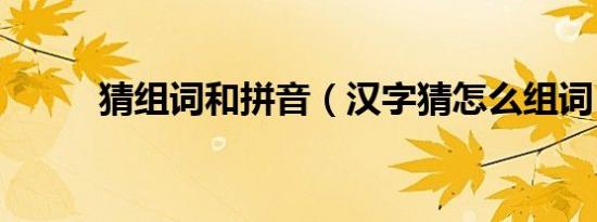 猜组词和拼音（汉字猜怎么组词）