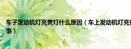 车子发动机灯亮黄灯什么原因（车上发动机灯亮黄灯怎么回事）