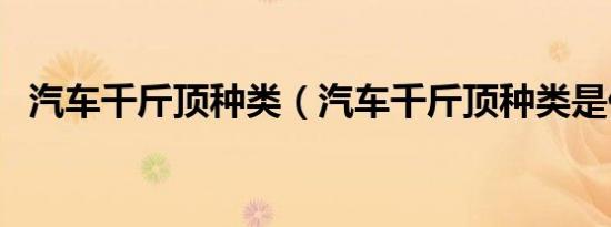汽车千斤顶种类（汽车千斤顶种类是什么）