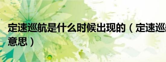 定速巡航是什么时候出现的（定速巡航是什么意思）