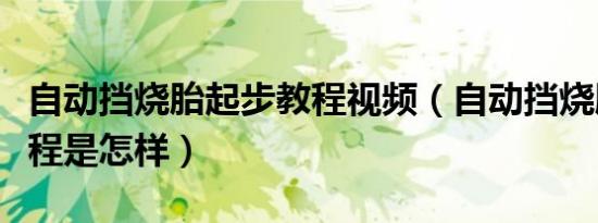 自动挡烧胎起步教程视频（自动挡烧胎起步教程是怎样）