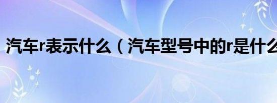 汽车r表示什么（汽车型号中的r是什么意思）