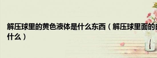 解压球里的黄色液体是什么东西（解压球里面的白色液体是什么）