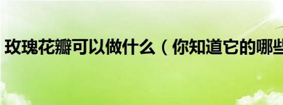 玫瑰花瓣可以做什么（你知道它的哪些用处）